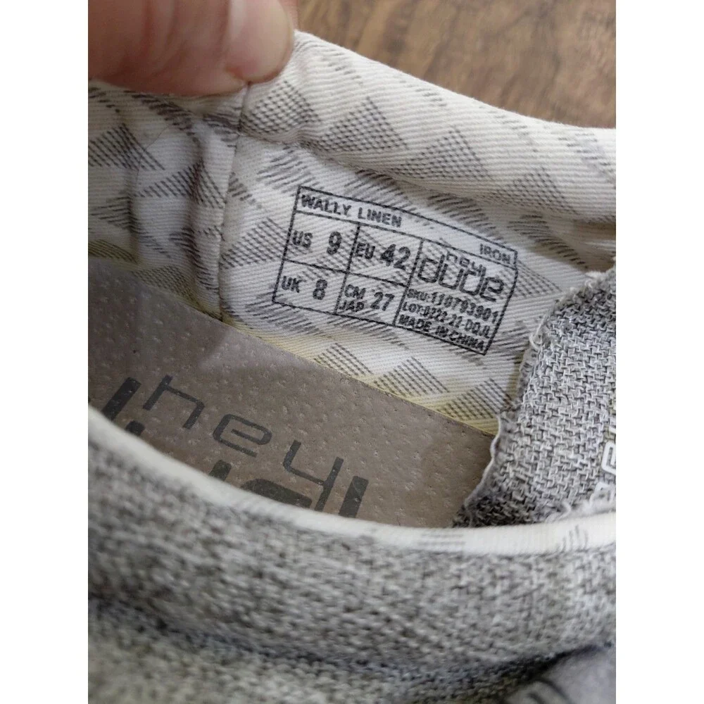 Hey Dude Wally Linen Iron Sneaker Shoe Men's Size US 9 Loafers Shoes